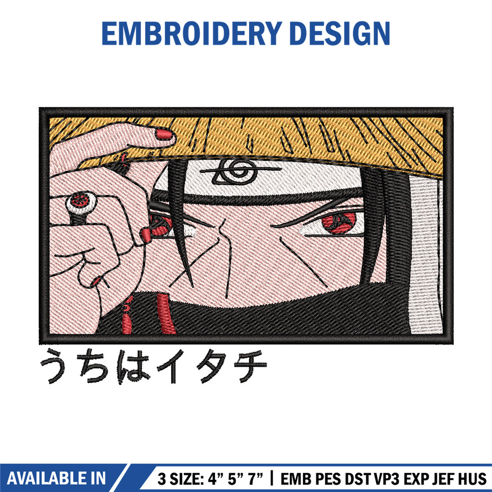 Itachi face embroidery design, Naruto embroidery, Anime design, Embroidery shirt, Embroidery file, Digital download.jpg