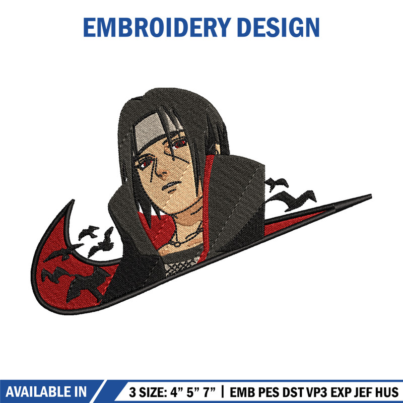 Itachi Uchiha Nike embroidery design, Naruto embroidery, Nike design, anime design, anime shirt, Digital download 1.jpg