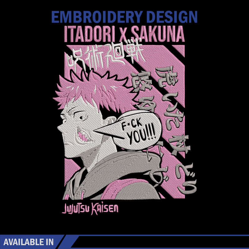 Itadori x Sukuna Embroidery Design, Jujutsu Embroidery, Embroidery File, Anime Embroidery, Anime shirt, Digital download.jpg