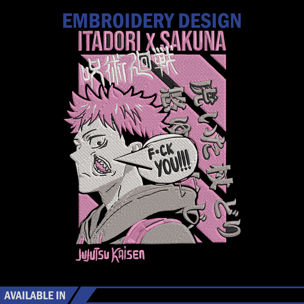 Itadori x sukuna Embroidery Design, Jujutsu Embroidery, Embroidery File, Anime Embroidery,Anime shirt, Digital download.jpg