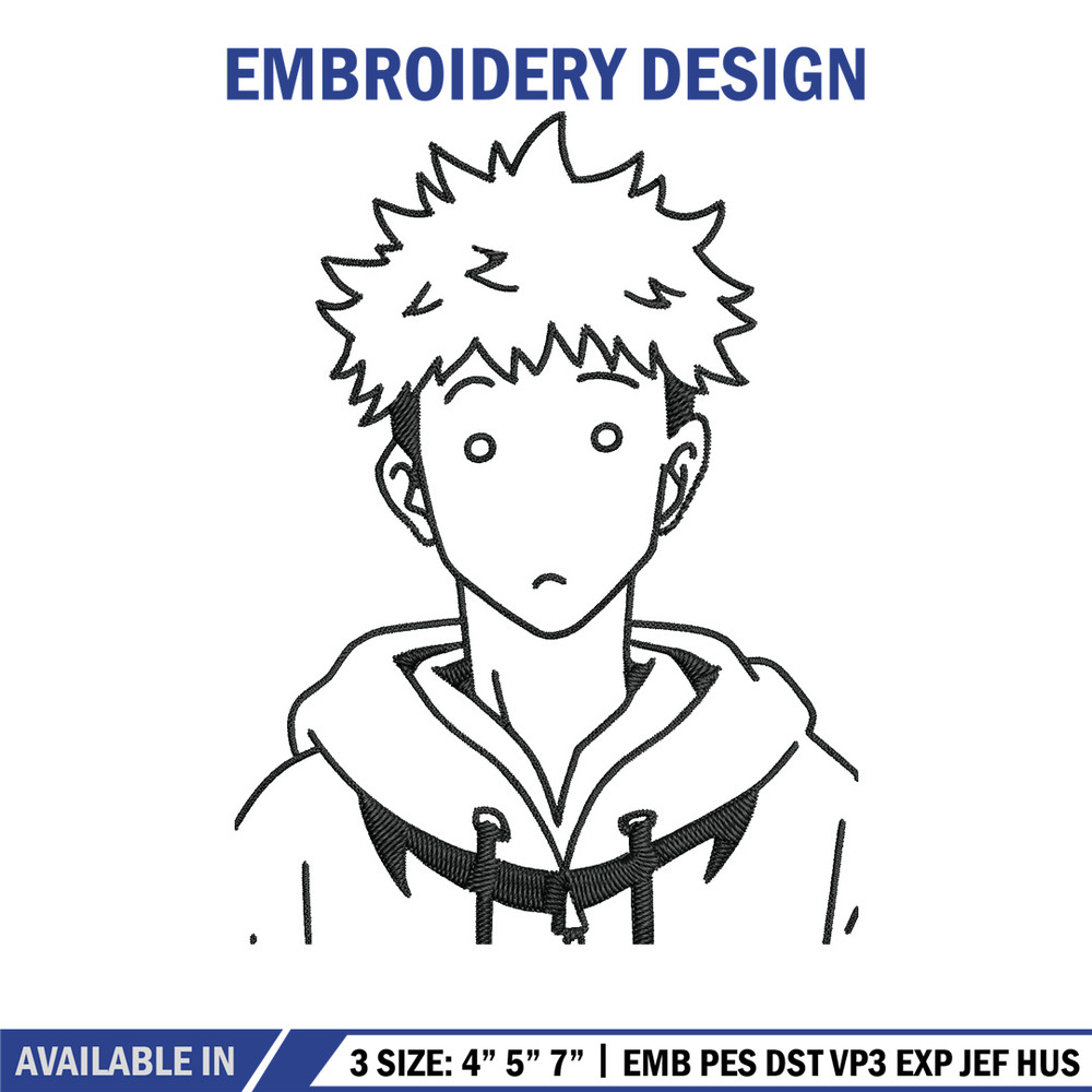 Itadori Yuji Embroidery Design,Jujutsu Embroidery, Embroidery File, Anime Embroidery, Anime shirt, Digital download.jpg