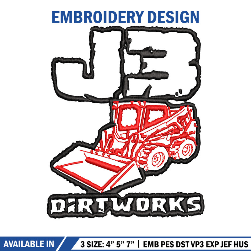 J3 dirtworks embroidery design, Logo embroidery, Embroidery file, Embroidery shirt, Emb design, Digital download.jpg