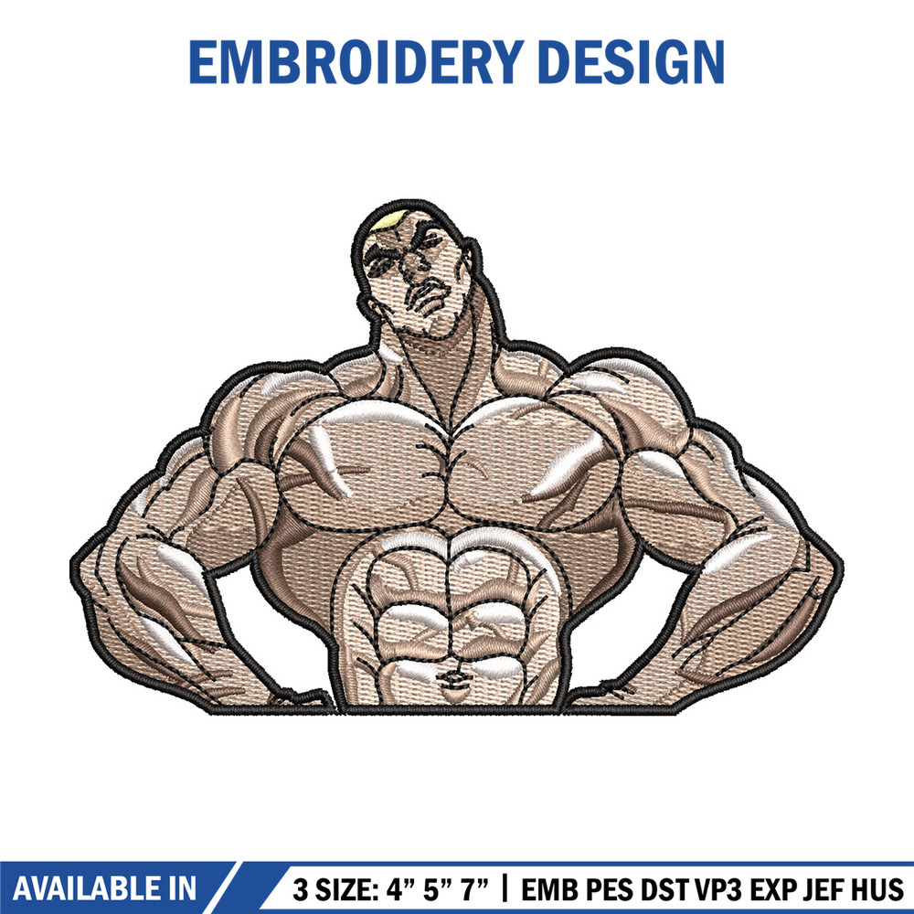 Jack hanma embroidery design, Baki embroidery, Anime design, Embroidery shirt, Embroidery file, Digital download.jpg