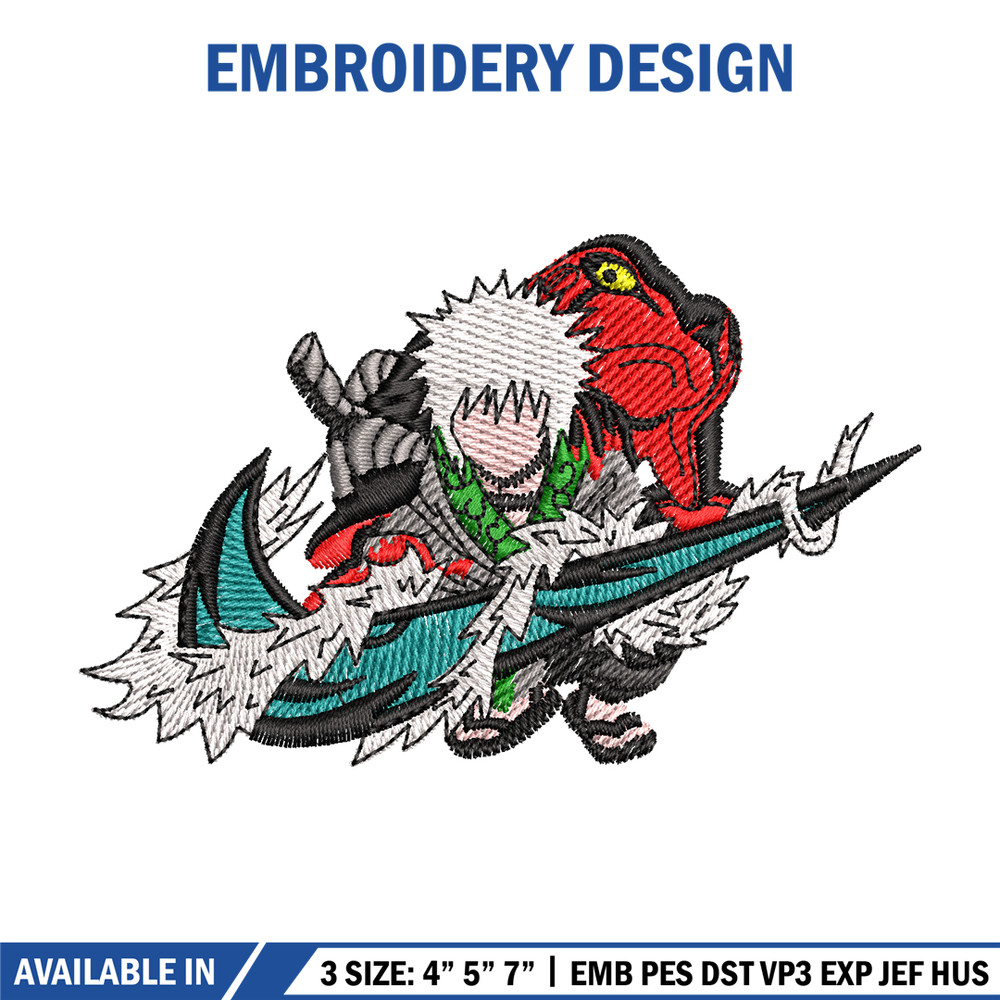Jiraiya frog embroidery design, Naruto embroidery, embroidery file, anime design, anime shirt, Digital download.jpg
