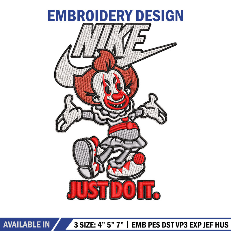 Just Do It Pennywise Embroidery design, Cartoon Embroidery, Nike design, Embroidery file, Nike logo. Instant download..jpg