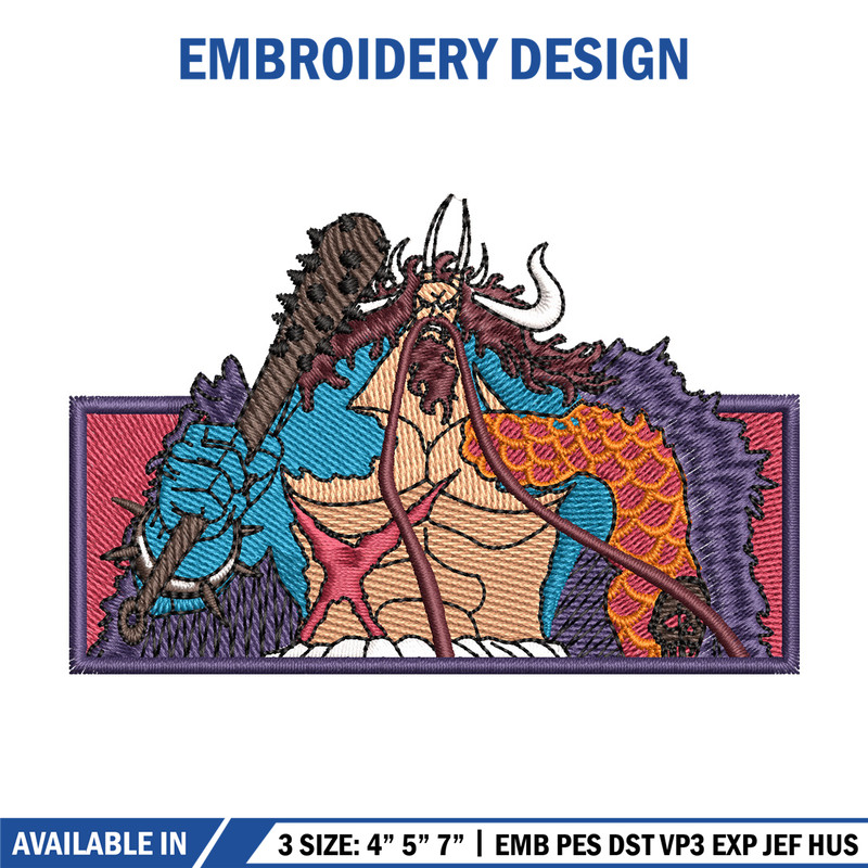 Kaido box embroidery design, One piece embroidery, Anime design, Embroidery shirt, Embroidery file,Digital download.jpg
