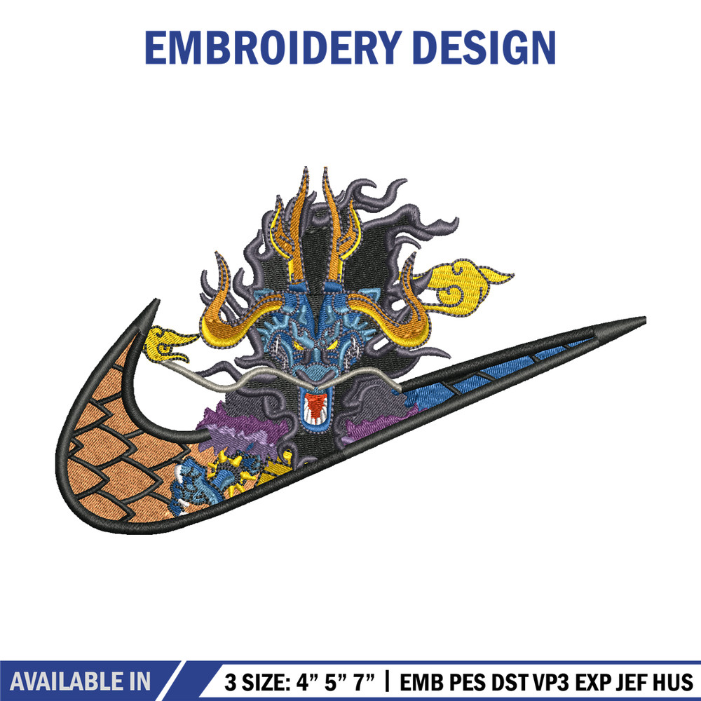 Kaido Nike embroidery design, One Piece embroidery, nike design, anime design, anime shirt, Digital download.jpg