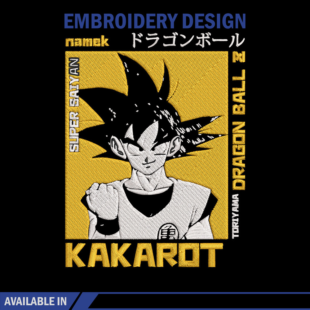 Kakarot Embroidery Design, Dragonball Embroidery, Embroidery File, Anime Embroidery, Anime shirt, Digital download..jpg