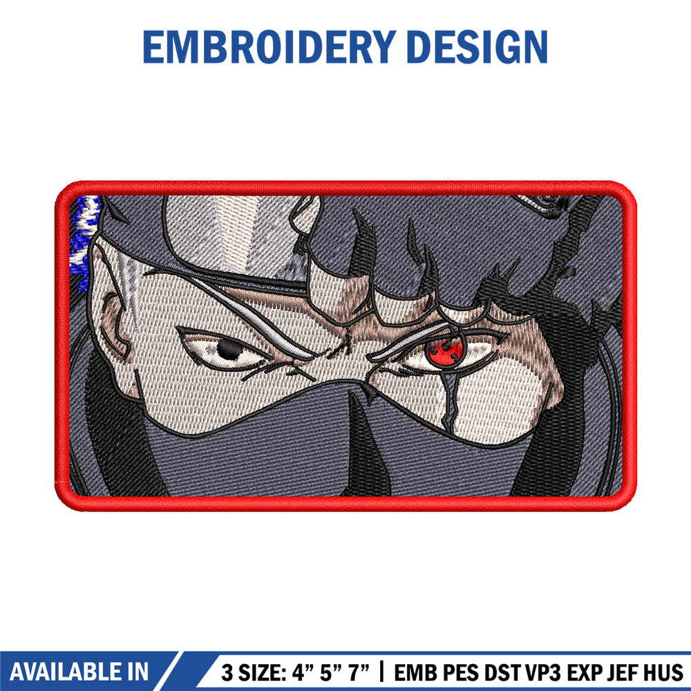 Kakashi Hatake eyes embroidery design, Naruto embroidery, anime design, logo design, anime shirt, Digital download.jpg