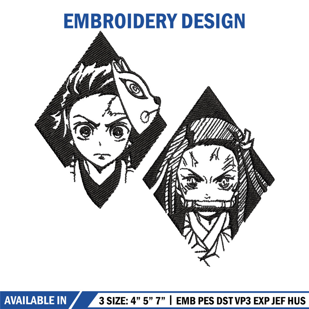 Kamado family embroidery design, Tanjiro embroidery, Anime design, Embroidery shirt, Embroidery file,Digital download.jpg