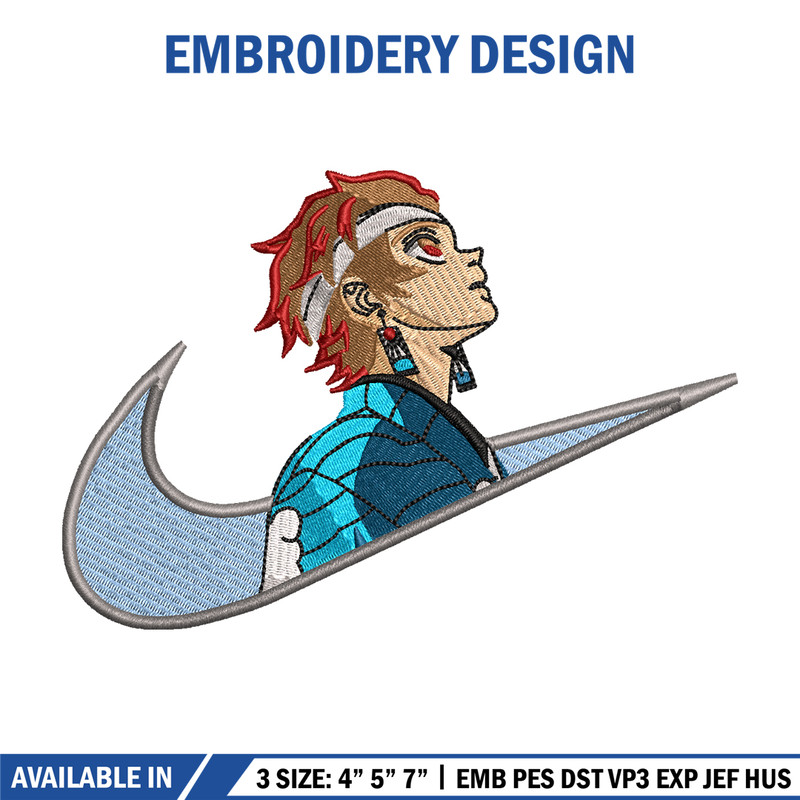 Kamado Tanjiro Nike embroidery design, Kimetsu no Yaiba embroidery, Nike design, anime design, Digital download 1.jpg