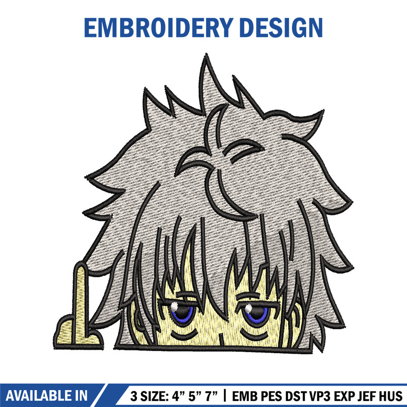 Killua bored embroidery design, hunter x hunter embroidery, embroidery file, logo design, logo shirt, Digital download..jpg