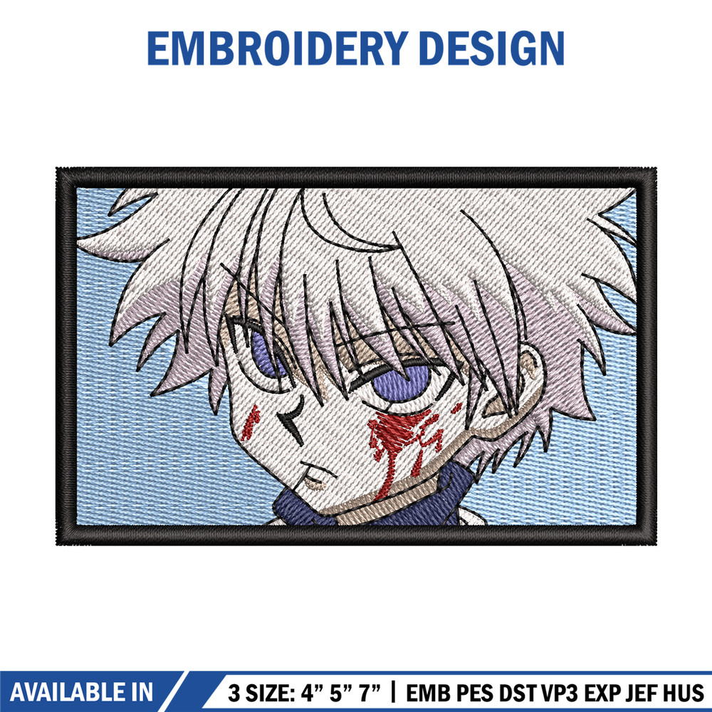 Killua embroidery design, Hunter x hunter embroidery, Anime design, Embroidery shirt, Embroidery file, Digital download.jpg