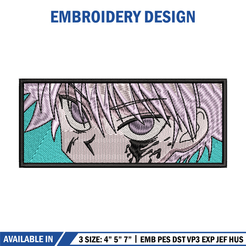 Killua eyes embroidery design, hunter x hunter embroidery, logo design, anime design, anime shirt, Digital download.jpg