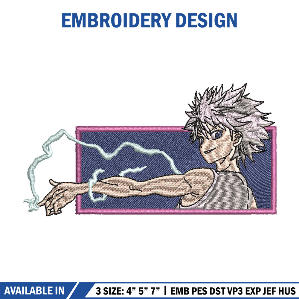 Killua lightning embroidery design, hunter x hunterr embroidery, embroidery file, anime design, Digital download.jpg