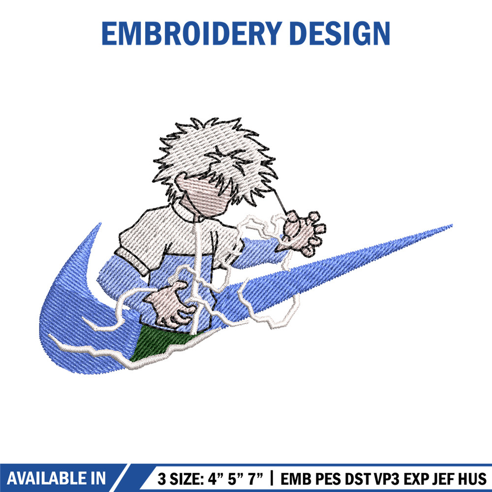 Killua zoldyck embroidery design, hunter x hunter embroidery, Logo design, anime design, anime shirt, Digital download.jpg