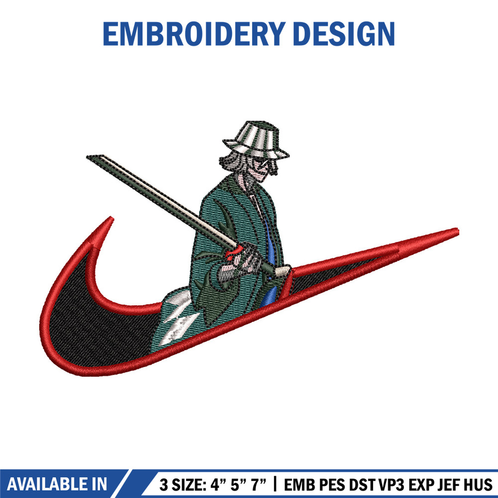Kisuke swoosh embroidery design, Bleach embroidery, Nike design, Embroidery shirt, Embroidery file, Digital download.jpg