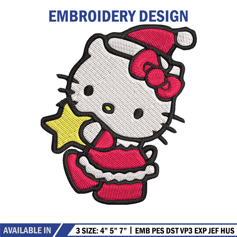 Kitty chrismas Embroidery Design, Kitty Embroidery, Embroidery File, Chrismas Embroidery,Anime shirt, Digital download..jpg