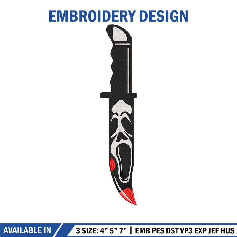 Knife ghost embroidery design, Horror embroidery, Embroidery file,Embroidery shirt, Emb design, Digital download.jpg