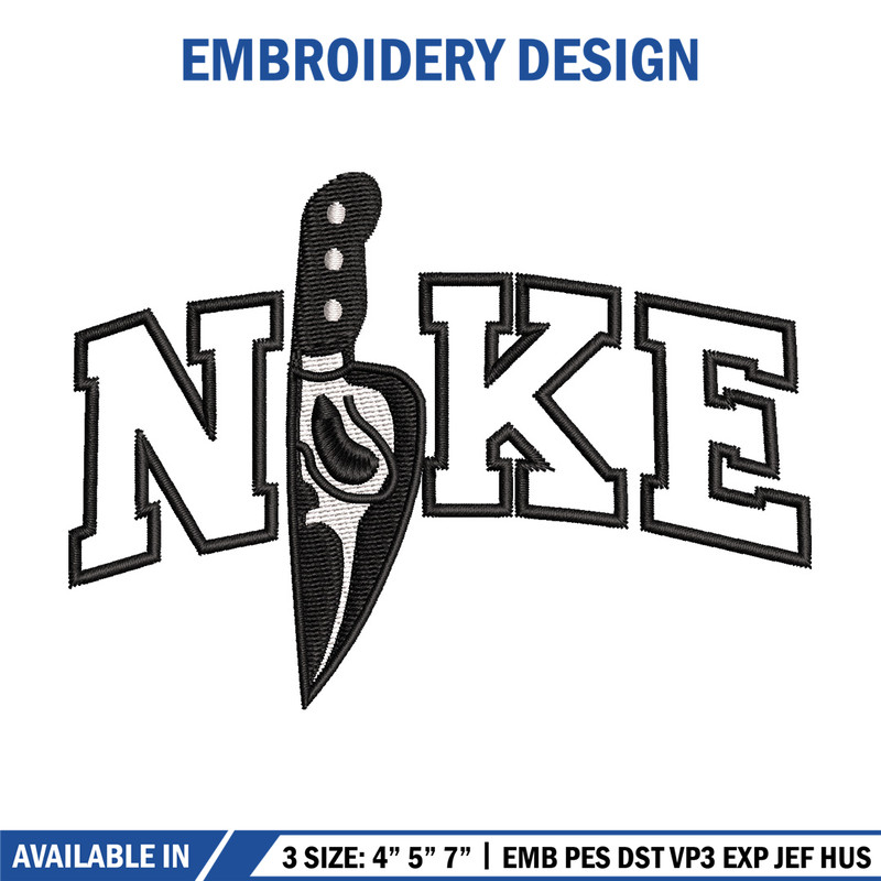 Knife ghost nike embroidery design, Horror embroidery, Embroidery file,Embroidery shirt, Nike design, Digital download.jpg