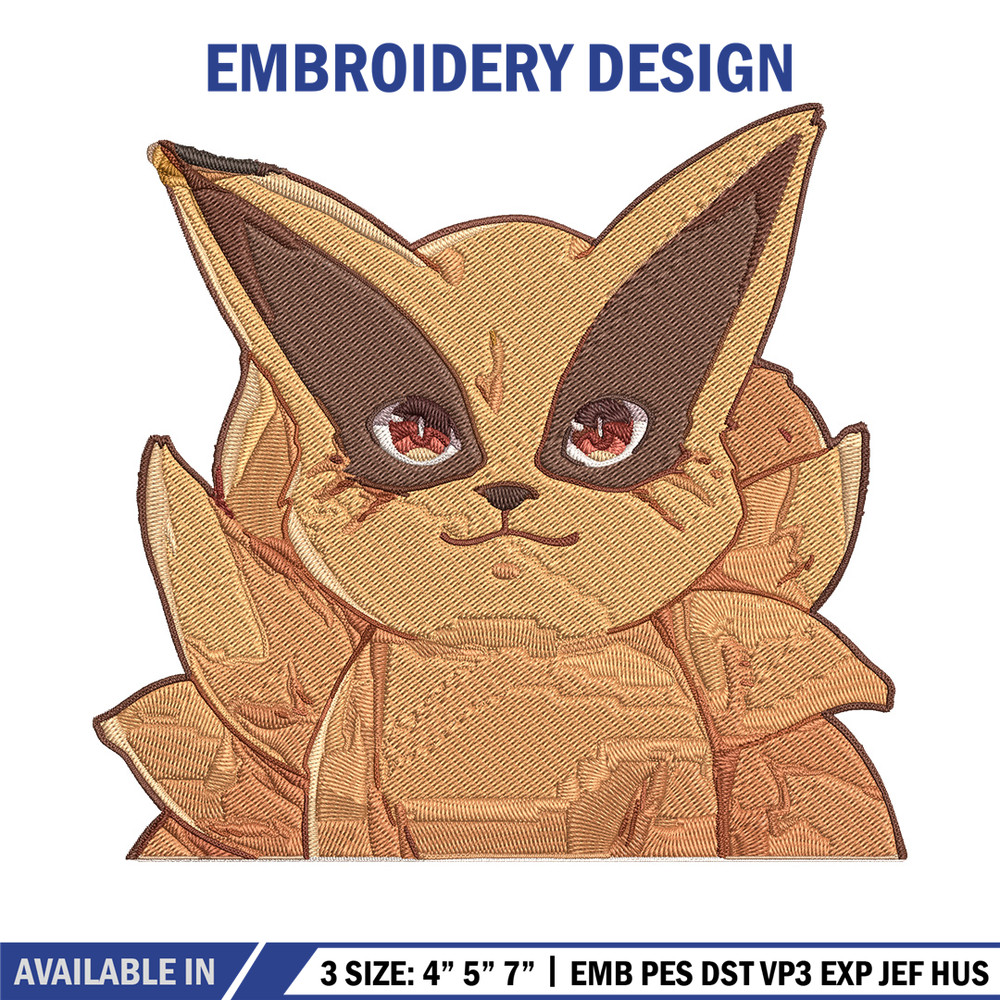 Kurama chibi Embroidery Design, Naruto Embroidery, Embroidery File, Anime Embroidery, Anime shirt, Digital download.jpg