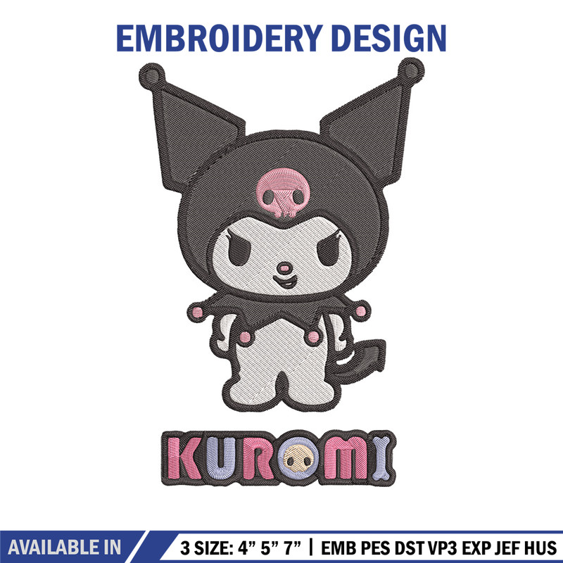 Kuromi logo Embroidery Design, Hello kitty Embroidery, Embroidery File,Anime Embroidery, Anime shirt, Digital download.jpg