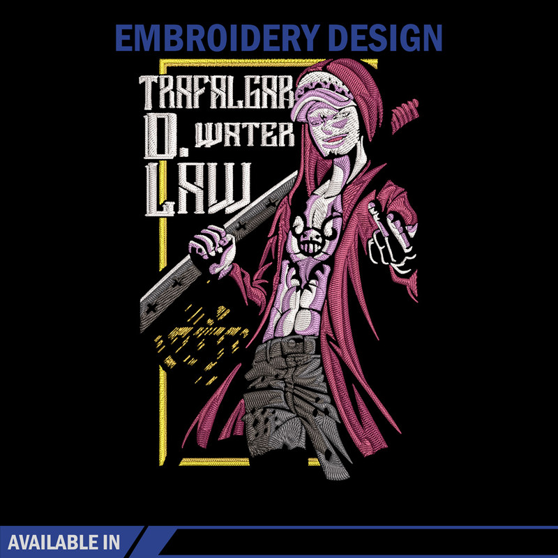 Law poster Embroidery Design, One piece Embroidery, Embroidery File,Anime Embroidery, Anime shirt, Digital download..jpg