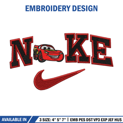 lightning mcqueen nike embroidery design, logo embroidery, nike design, logo shirt, embroidery shirt, embroidery design