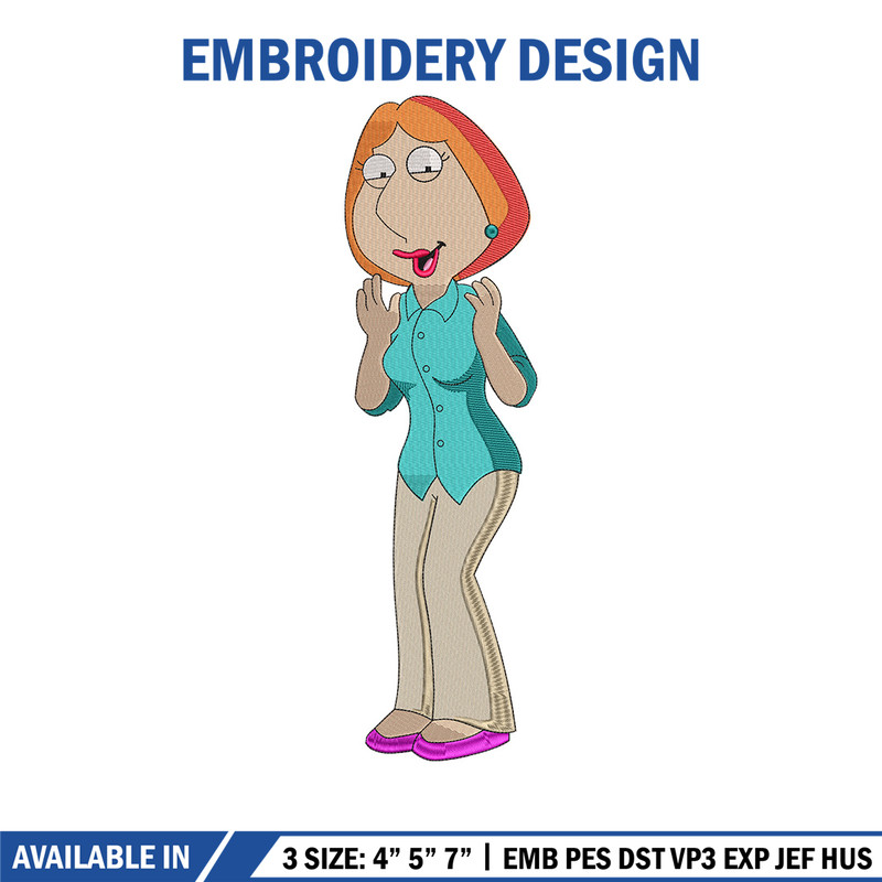 Lois Griffin embroidery design, Family guy embroidery, Embroidery file, Embroidery shirt, Emb design, Digital download.jpg