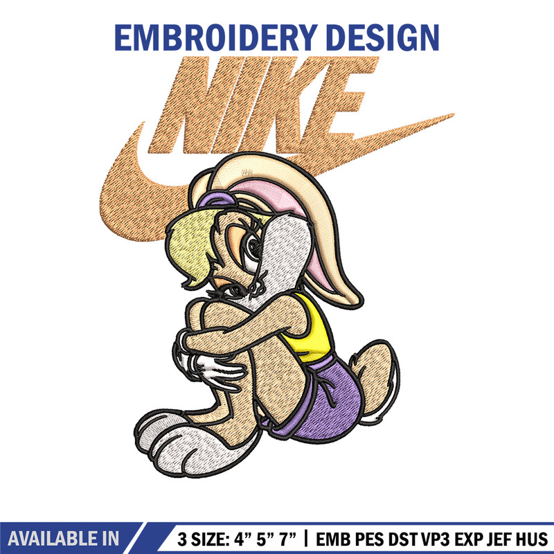 Lola Bunny Nike Embroidery design, Lola Bunny cartoon Embroidery, Nike design, Embroidery file, Instant download..jpg