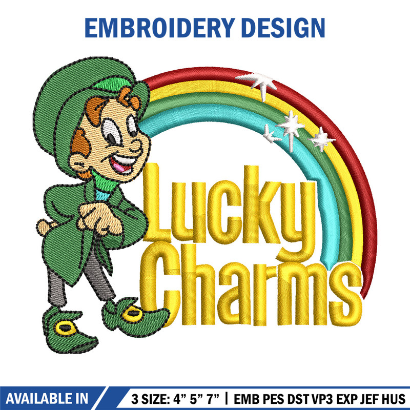 Lucky charms embroidery design, Lucky embroidery, Embroidery file, Embroidery shirt, Emb design,Digital download.jpg