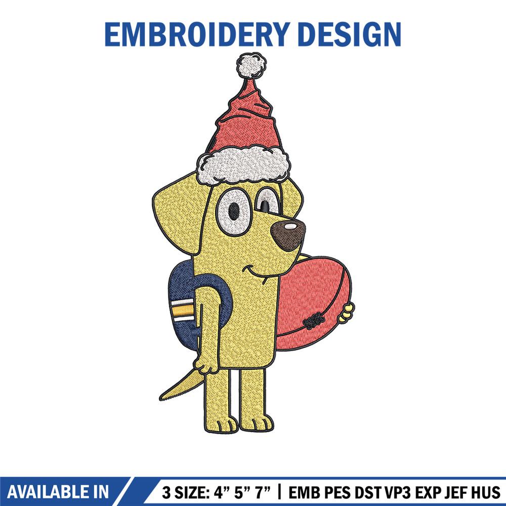 Lucky chrismas hat Embroidery Design, Bluey Embroidery, Embroidery File, Brand Embroidery, Logo shirt, Digital download.jpg