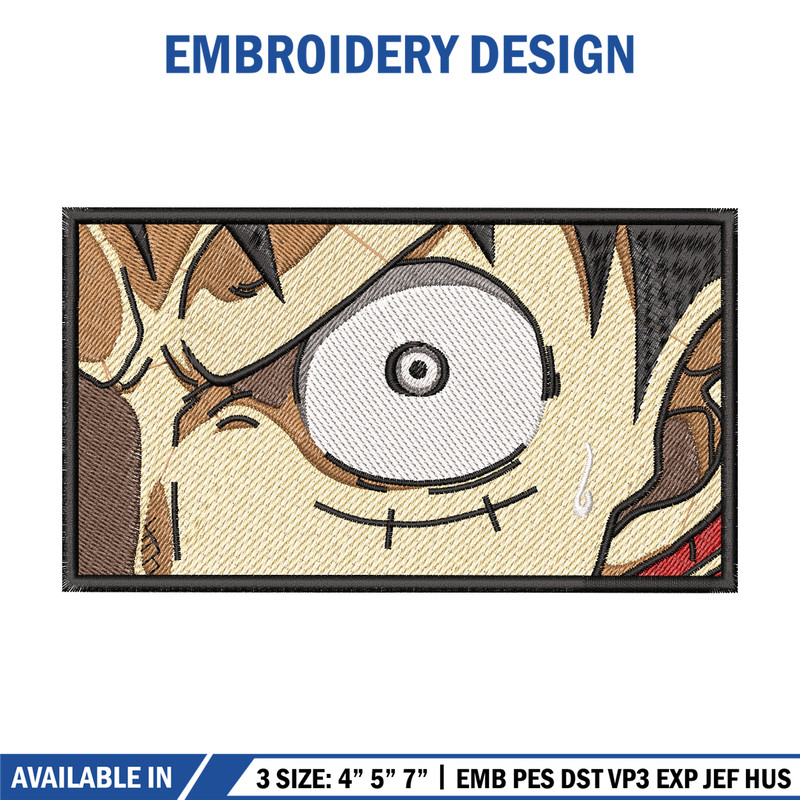 Luffy eyes embroidery design, One piece embroidery, Anime design, Embroidery shirt, Embroidery file, Digital download.jpg