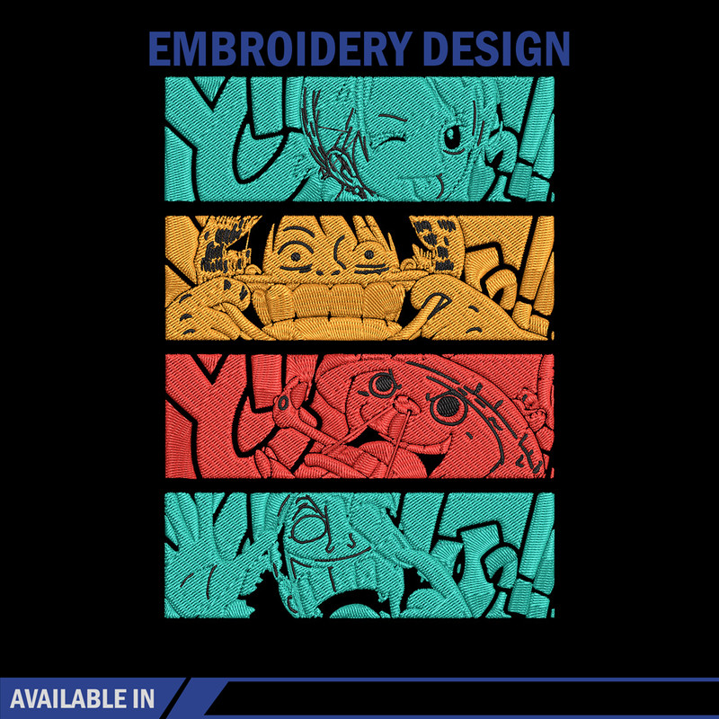 Luffy friends Embroidery Design,One piece Embroidery, Embroidery File, Anime Embroidery, Anime shirt, Digital download.jpg