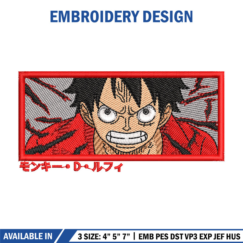Luffy haki embroidery design, One piece embroidery, Anime design, Embroidery shirt, Embroidery file, Digital download.jpg