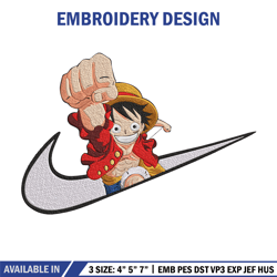 luffy nike embroidery design, one piece embroidery, embroidery file, nike embroidery, anime shirt, embroidery design