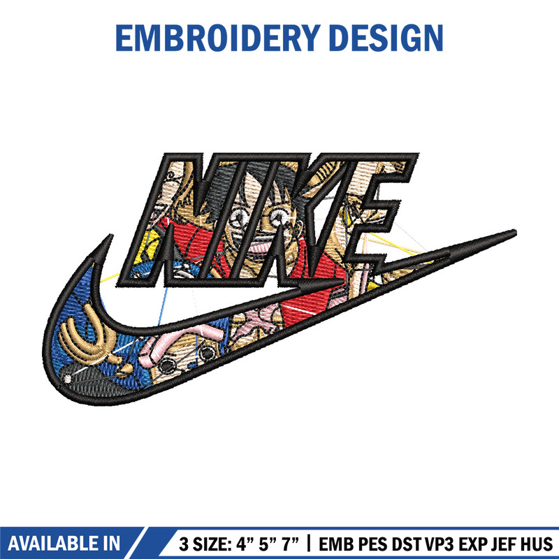 Luffy swoosh embroidery design, One piece embroidery, Anime design, Embroidery shirt, Embroidery file, Digital download.jpg