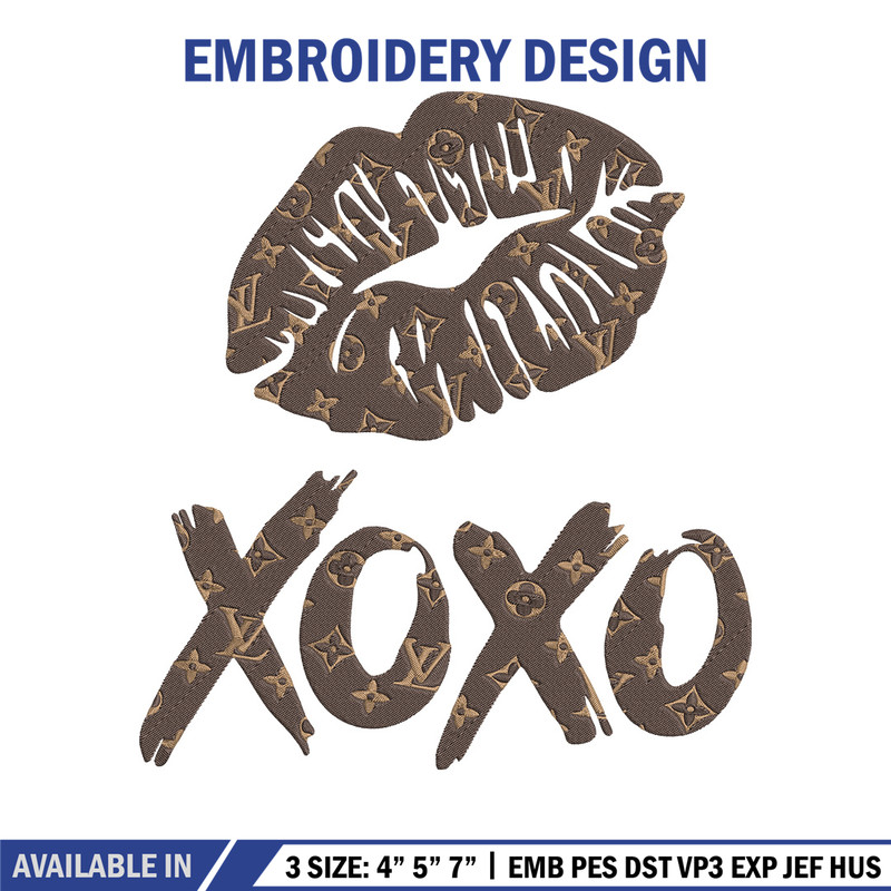 Lv lips xoxo Embroidery Design, Lv Embroidery, Embroidery File, Anime Embroidery, Anime shirt, Digital download..jpg