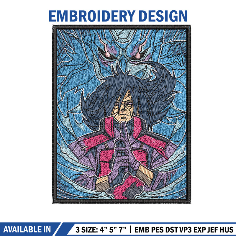 Madara poster embroidery design, Naruto embroidery, Anime design, Embroidery shirt, Embroidery file, Digital download.jpg