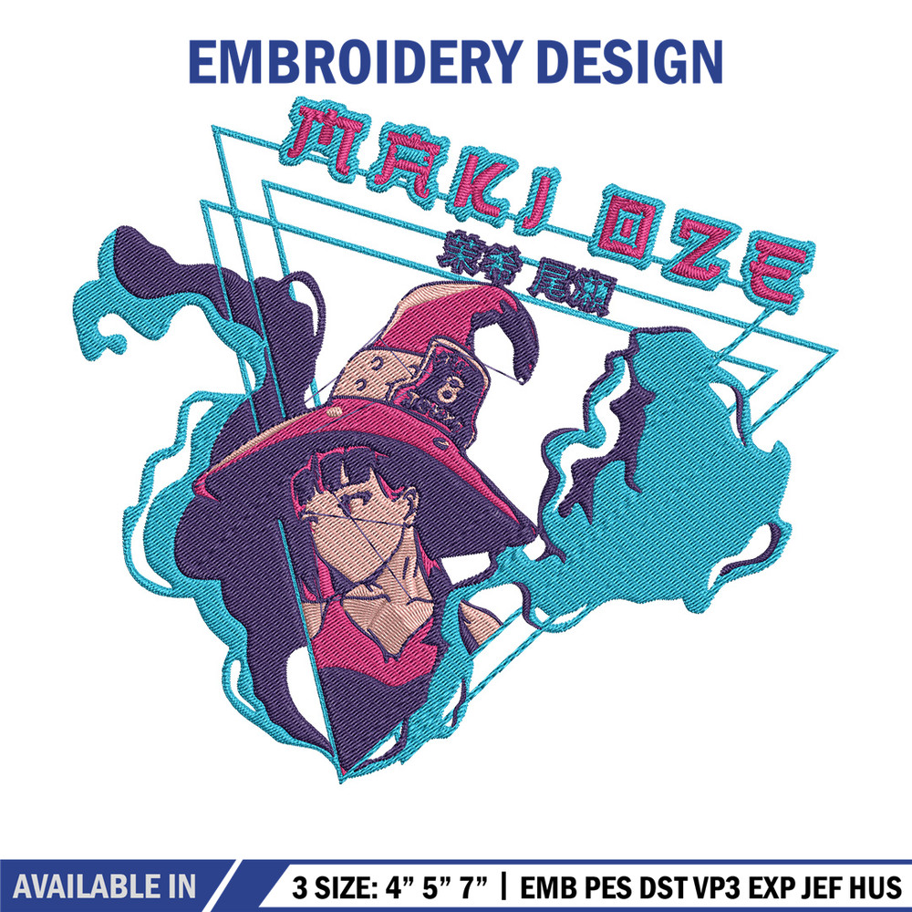 Maki Oze Embroidery Design, Fire force Embroidery, Embroidery File, Anime Embroidery, Anime shirt, Digital download.jpg