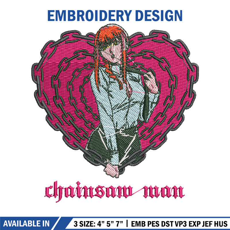 Makima embroidery design, Chainsaw man embroidery, Anime design, Embroidery shirt, Embroidery file, Digital download.jpg
