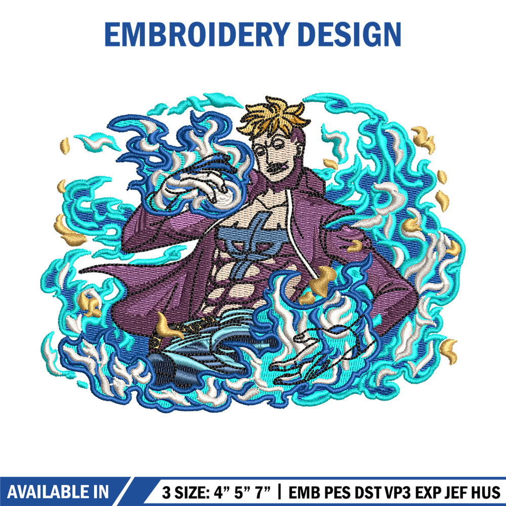 Marco embroidery design, One piece embroidery, Anime design, Embroidery shirt, Embroidery file, Digital download.jpg