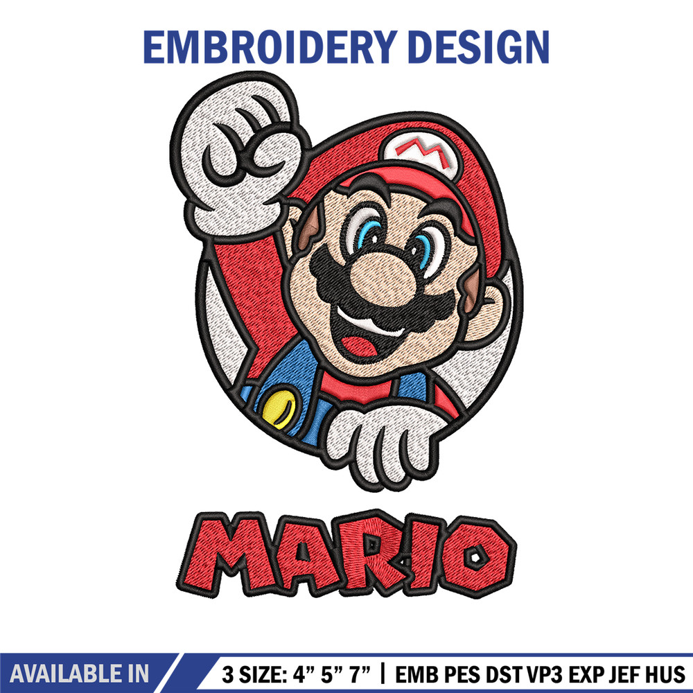 Mario Embroidery design, The Super Mario Bros Embroidery, Embroidery File, logo design, logo shirt, Digital download..jpg