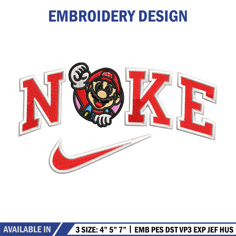 Mario swoosh embroidery design, Mario embroidery, Embroidery file, Embroidery shirt, Nike design,Digital download.jpg