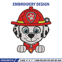 marshall dog embroidery design, paw patrol embroidery, embroidery file, anime embroidery, anime shirt, embroidery design