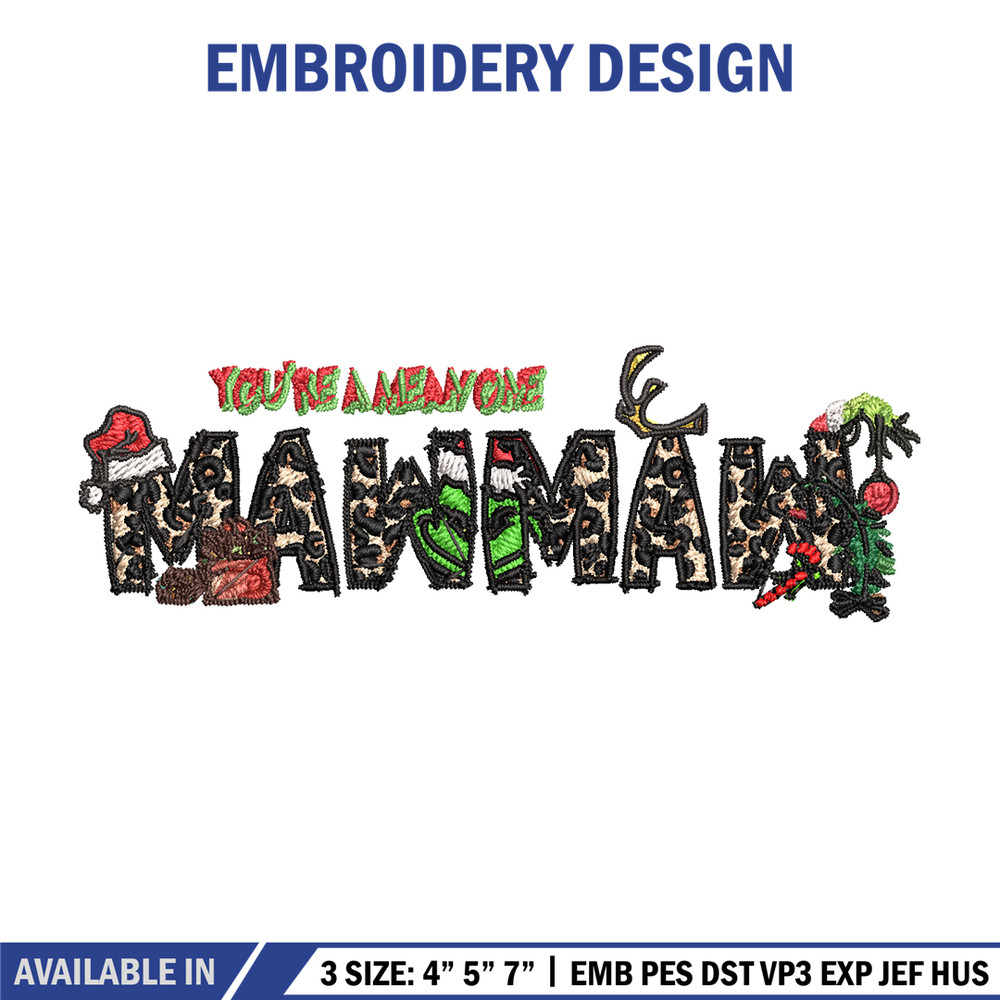 Maw Maw Ginch Christmas Embroidery design, Grinch Christmas Embroidery, Grinch design, Embroidery file, Digital download.jpg