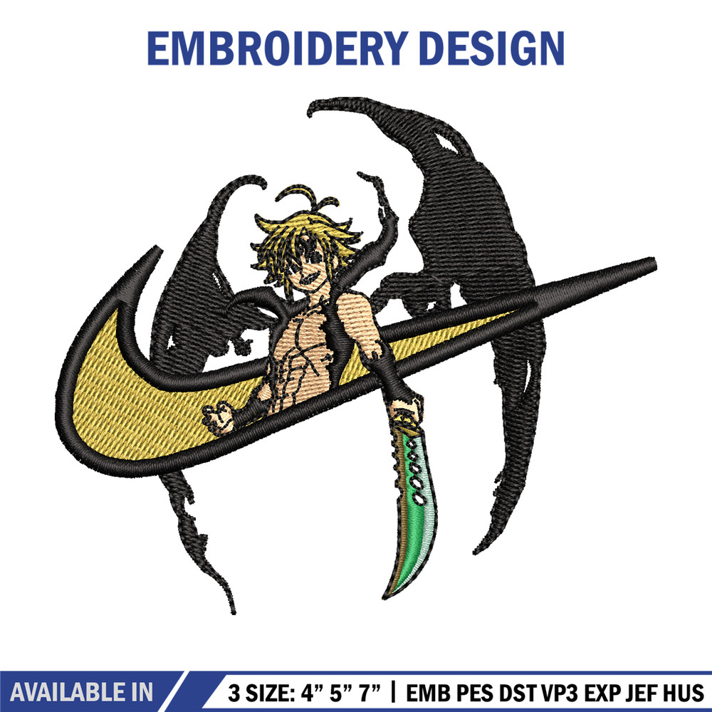 Meliodas Nike embroidery design, Nanatsu no Taizai embroidery, Nike design, anime design, anime shirt, Digital download.jpg