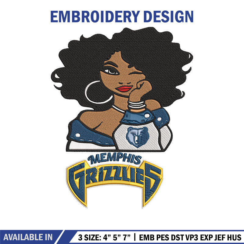 Memphis Grizzlies girl embroidery design, NBA embroidery,Sport embroidery,Embroidery design, Logo sport embroidery.jpg