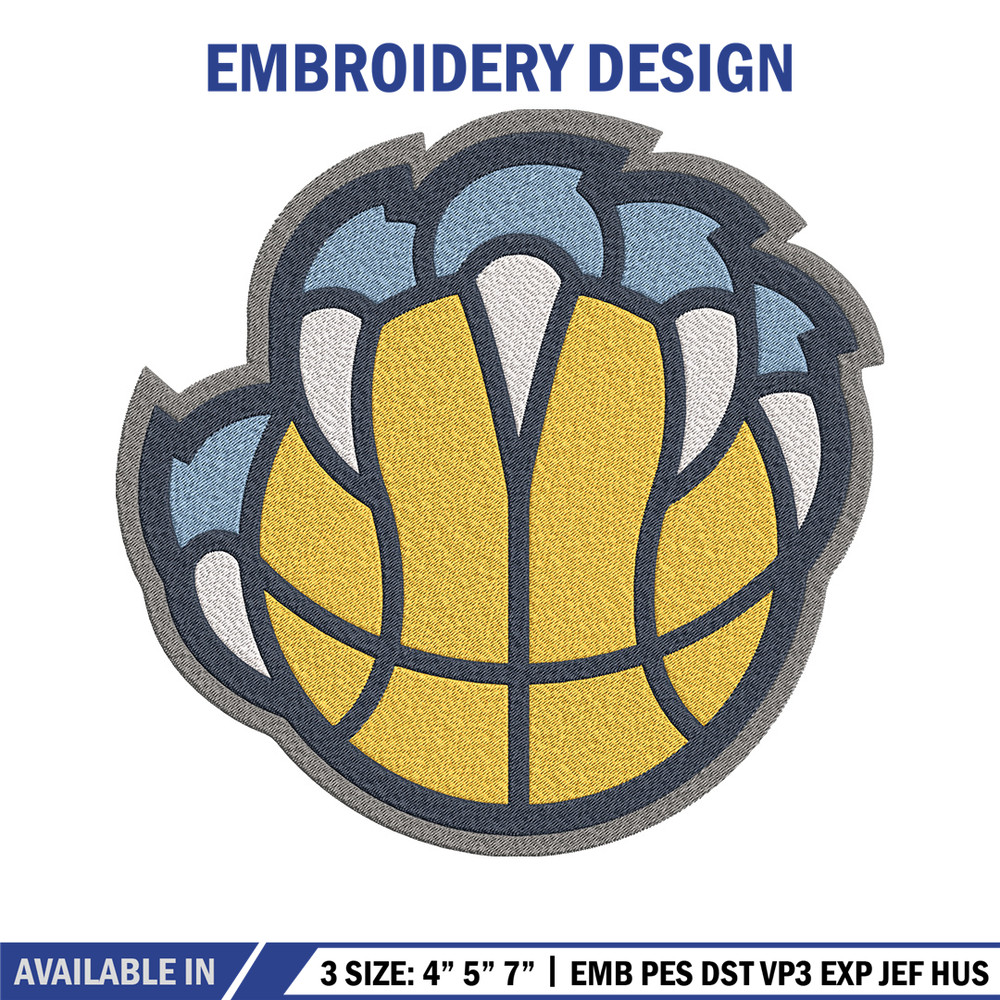 Memphis Grizzlies logo embroidery design, NBA embroidery, Sport embroidery,Embroidery design,Logo sport embroidery..jpg