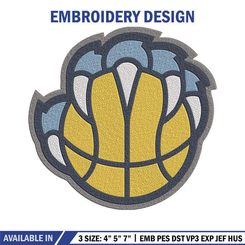 Memphis Grizzlies logo embroidery design, NBA embroidery, Sport embroidery,Embroidery design,Logo sport embroidery..jpg